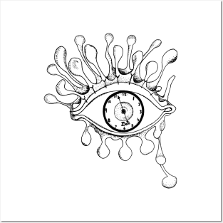 Surreal Dali Drippy Eye Stipling Pen Drawing Posters and Art